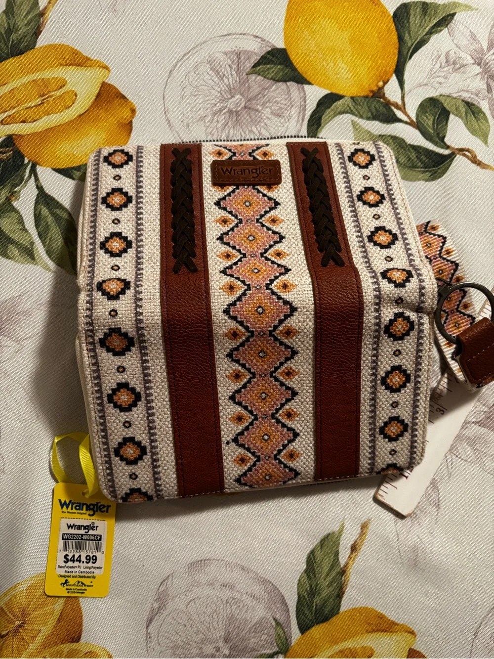 Wrangler Beige and Brown Woven Tribal Wristlet